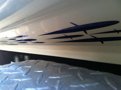 Fish Razr Under Boat Blue Macks 60 Pack - Condition:New / Dredge Fishing / Fish Razor. 6 sheets of 10 Blue Mackeral per sheet.