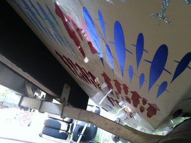 Fish Razr Under Boat Red Squid 60 Pack - Condition:New / Dredge Fishing / Fish Razor. 6 sheets of Red Squid stickers.