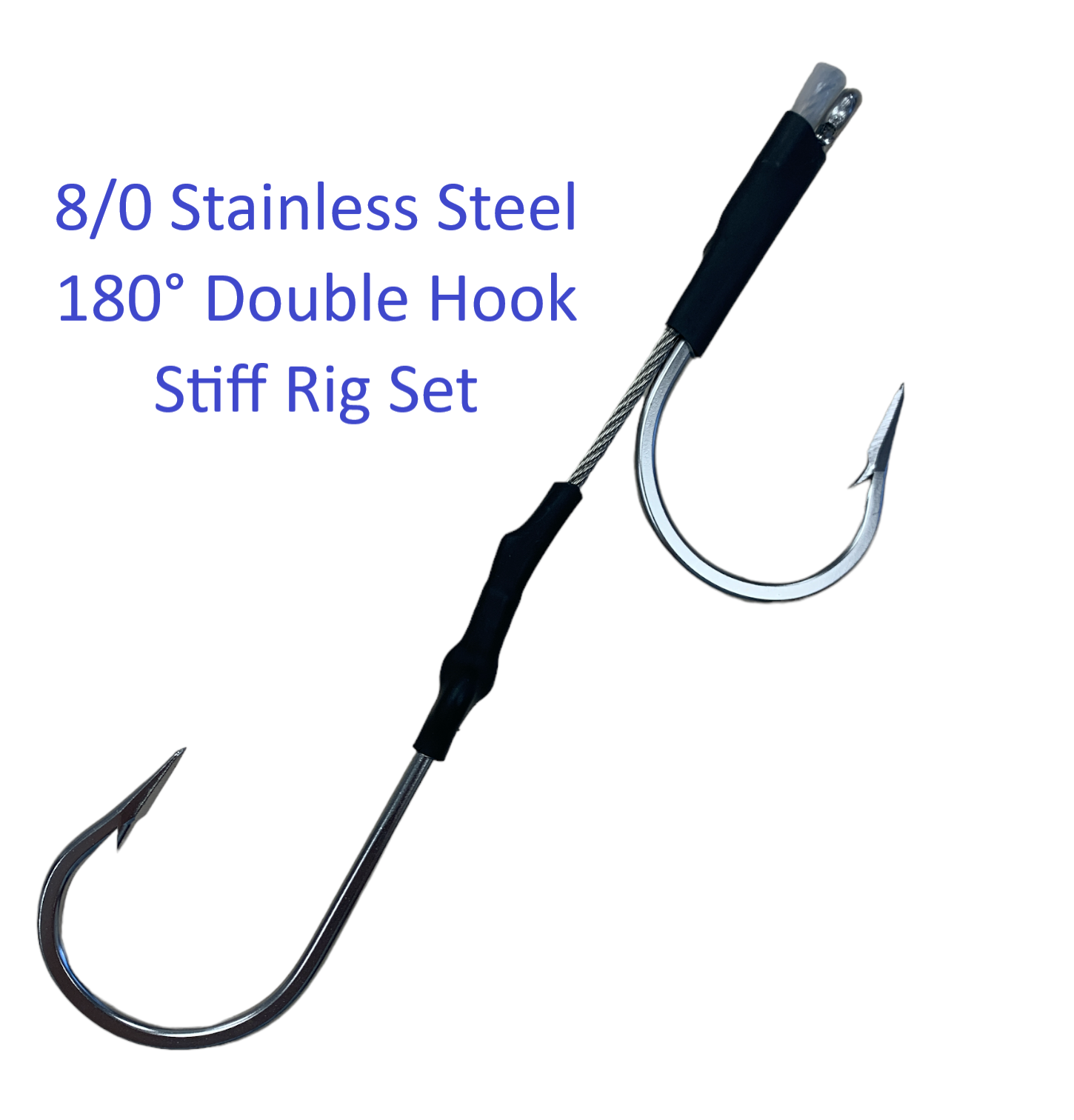 Trolling SS Double 180 Hookset - Condition:New. All these SS Trolling Double Hooksets utilize tournament quality stainless 49 Strand 7x7 cable with ...