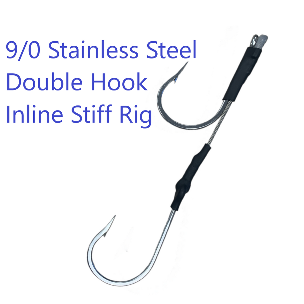 Trolling SS Inline Hookset - Condition:New. All these SS Trolling Double Inline Hooksets utilize tournament quality stainless 49 Strand 7x7 cable with stainless trolling hooks.