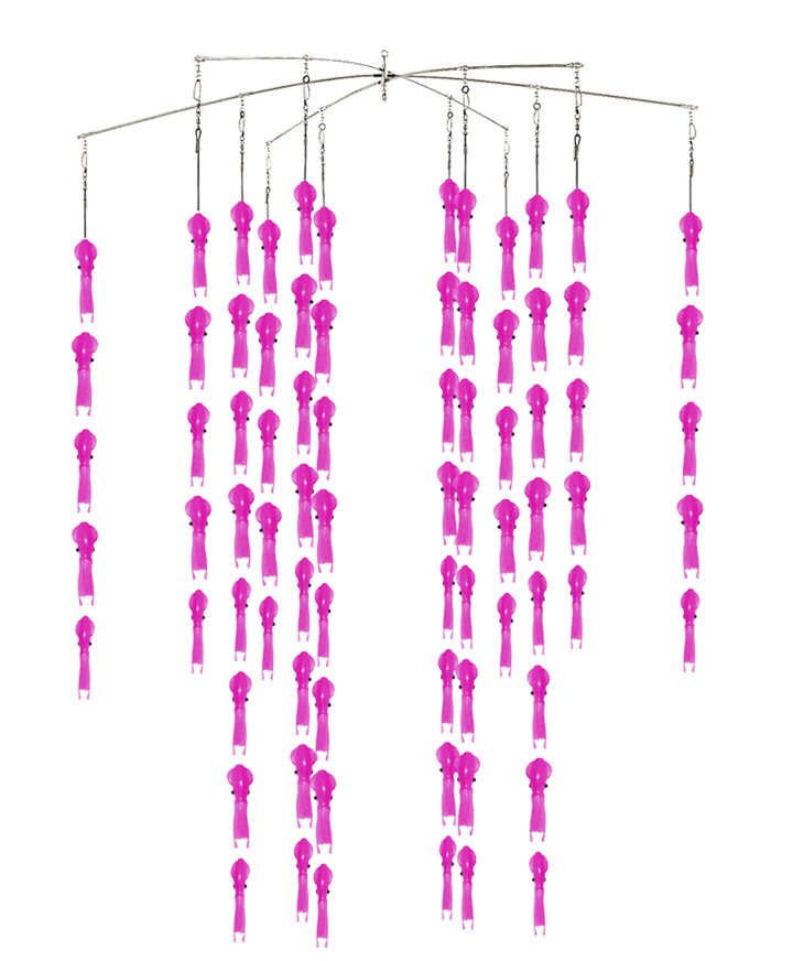 Compact Phat Dredge with 80 Phat Squid - Condition:New / fathom / marlin dredge. When you want a lot of baits in a small package, this is your choice.