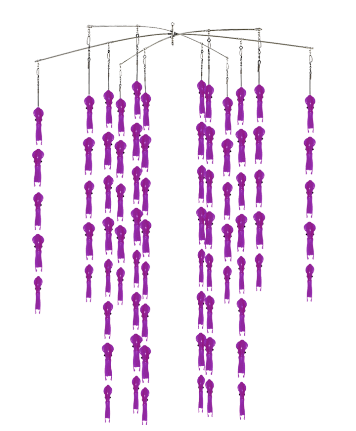 Compact Phat Dredge with 80 Phat Squid - Condition:New / fathom / marlin dredge. When you want a lot of baits in a small package, this is your choice.