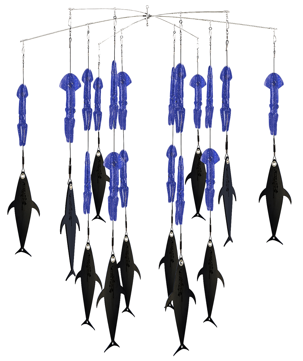 FlapZ and Squid Dredge 38" Bar (18) 9" squid (12) FlapZ - bird chain / chain teaser / Condition:New. If you are looking for a dredge that is highly effective for all species, this is it.