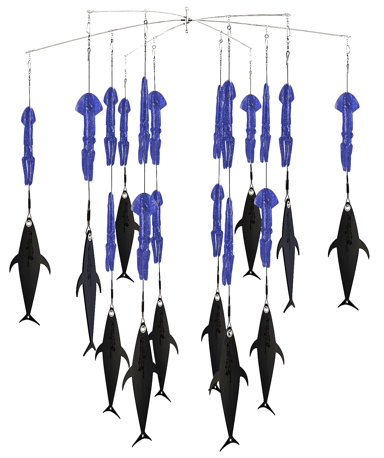 FlapZ and Squid Dredge 38" Bar (18) 9" squid (12) FlapZ - bird chain / chain teaser / Condition:New. If you are looking for a dredge that is highly effective for all species, this is it.