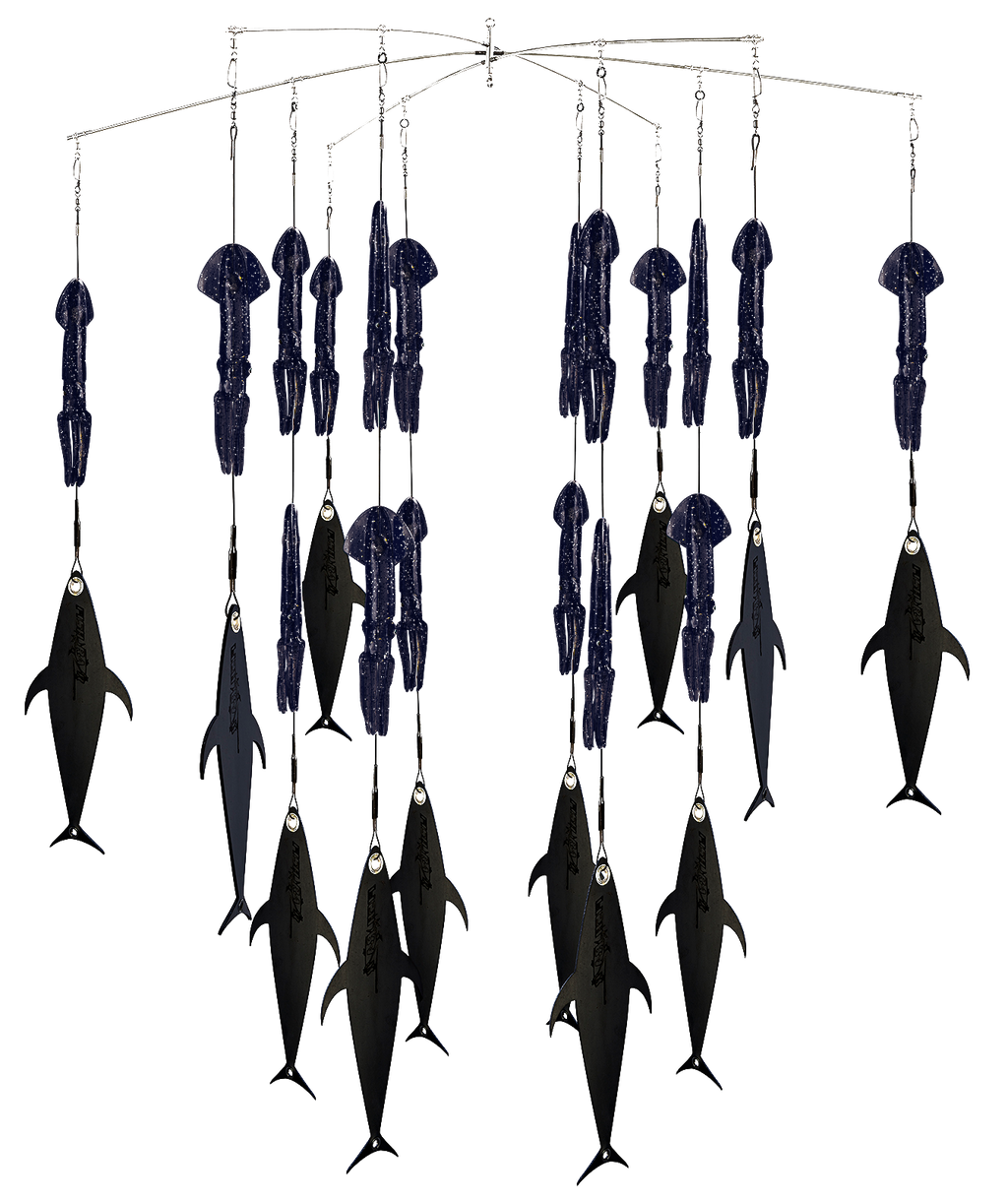 FlapZ and Squid Dredge 38" Bar (18) 9" squid (12) FlapZ - bird chain / chain teaser / Condition:New. If you are looking for a dredge that is highly effective for all species, this is it.