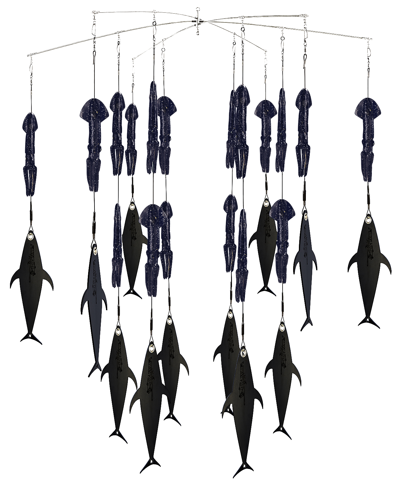 FlapZ and Squid Dredge 38" Bar (18) 9" squid (12) FlapZ - bird chain / chain teaser / Condition:New. If you are looking for a dredge that is highly effective for all species, this is it.