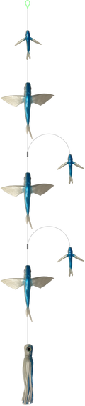 Flying Fish Daisy Chains - Condition:New / Dredge Fishing / Fish Razor. The Flying Fish Daisy Chain from Fish Razr features quality, rubber flying fish that mimic a school fleeing predators.