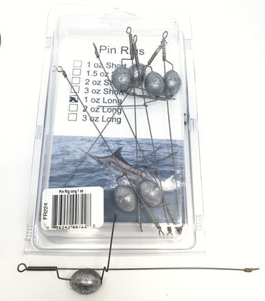 Pin Rigs Long 6 pack - Condition:New / Dredge Fishing / Fish Razor. Tournament grade dredge pin rigs for rigging mullet and ballyhoo for natural dredges.