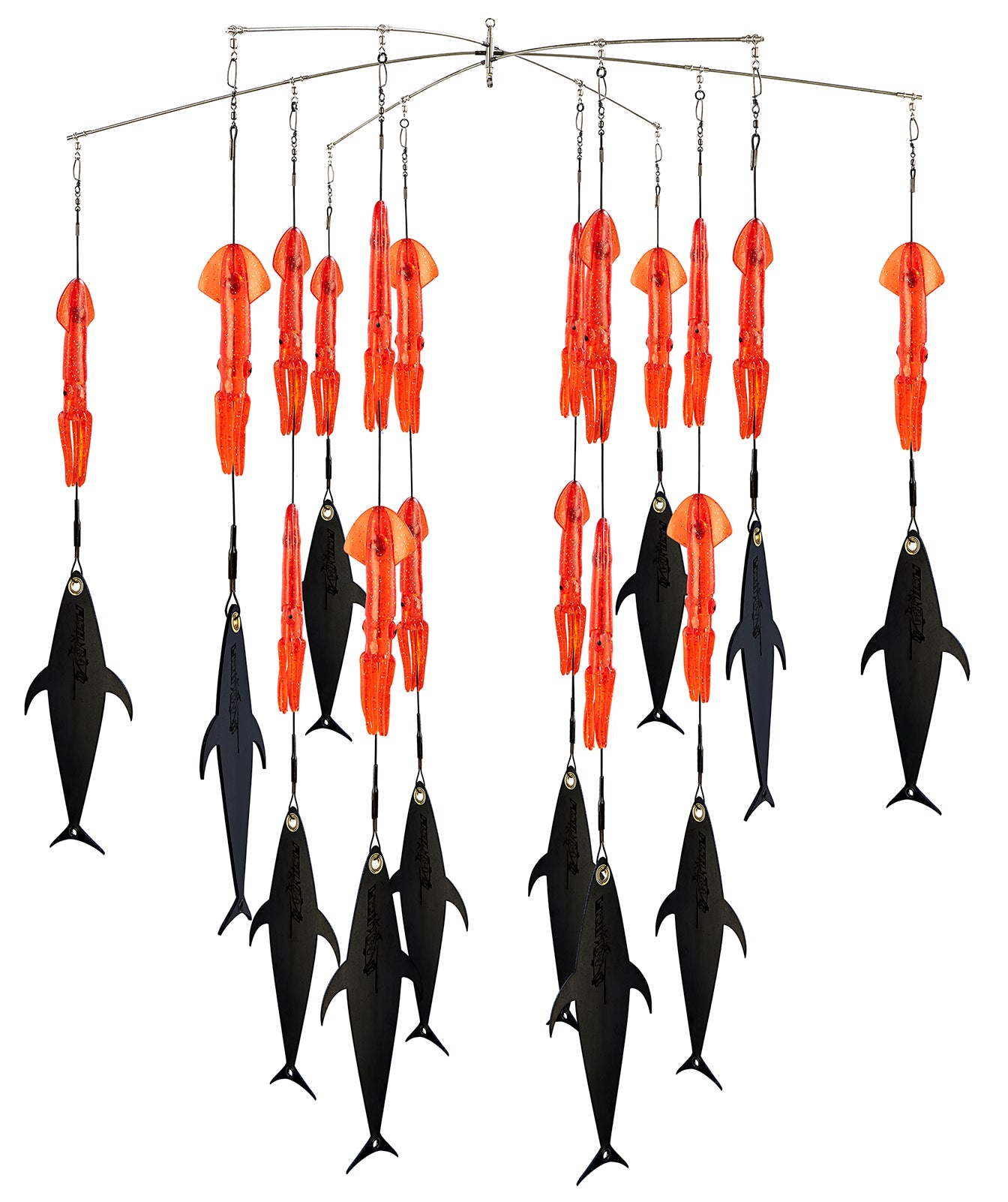 FlapZ and Squid Dredge 38" Bar (18) 9" squid (12) FlapZ - bird chain / chain teaser / Condition:New. If you are looking for a dredge that is highly effective for all species, this is it.