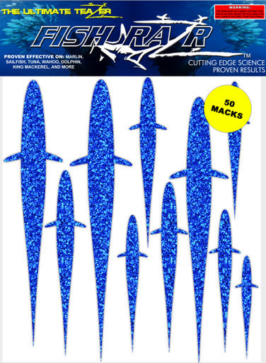 Fish Razr Under Boat Blue Macks 60 Pack - Condition:New / Dredge Fishing / Fish Razor. 6 sheets of 10 Blue Mackeral per sheet.