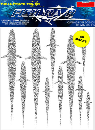 Fish Razr Under Boat Silver Macks 60 Pack - Condition:New / Dredge Fishing / Fish Razor. 6 sheets of 10 Silver Mackerel per sheet.