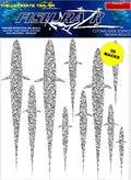 Fish Razr Under Boat Silver Macks 60 Pack - Condition:New / Dredge Fishing / Fish Razor. 6 sheets of 10 Silver Mackerel per sheet.