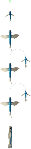 Flying Fish Daisy Chains - Condition:New / Dredge Fishing / Fish Razor. The Flying Fish Daisy Chain from Fish Razr features quality, rubber flying fish that mimic a school fleeing predators.