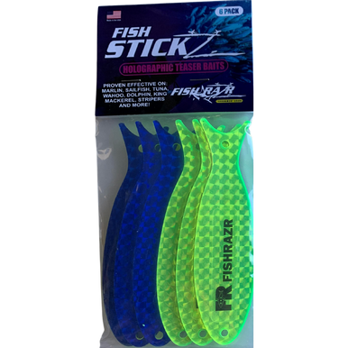 StickZ Mini Teaser Baits (6/pk) - Condition:New / Dredge Fishing / Fish Razor. Fish Sticks are thin, holographic dredge and teaser baits.