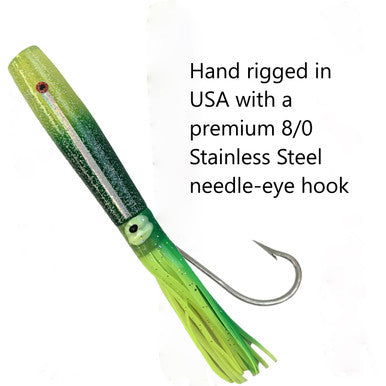 Daymaker Lure Green - Rigged - Condition:New. Multi-Green Colored Tuna Catcher Put some wobble in your spread with the Daymaker Lure.