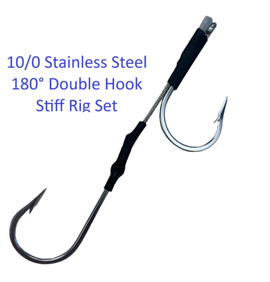 Trolling SS Double 180 Hookset - Condition:New. All these SS Trolling Double Hooksets utilize tournament quality stainless 49 Strand 7x7 cable with ...
