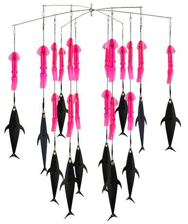 FlapZ and Squid Dredge 38" Bar (18) 9" squid (12) FlapZ - bird chain / chain teaser / Condition:New. If you are looking for a dredge that is highly effective for all species, this is it.