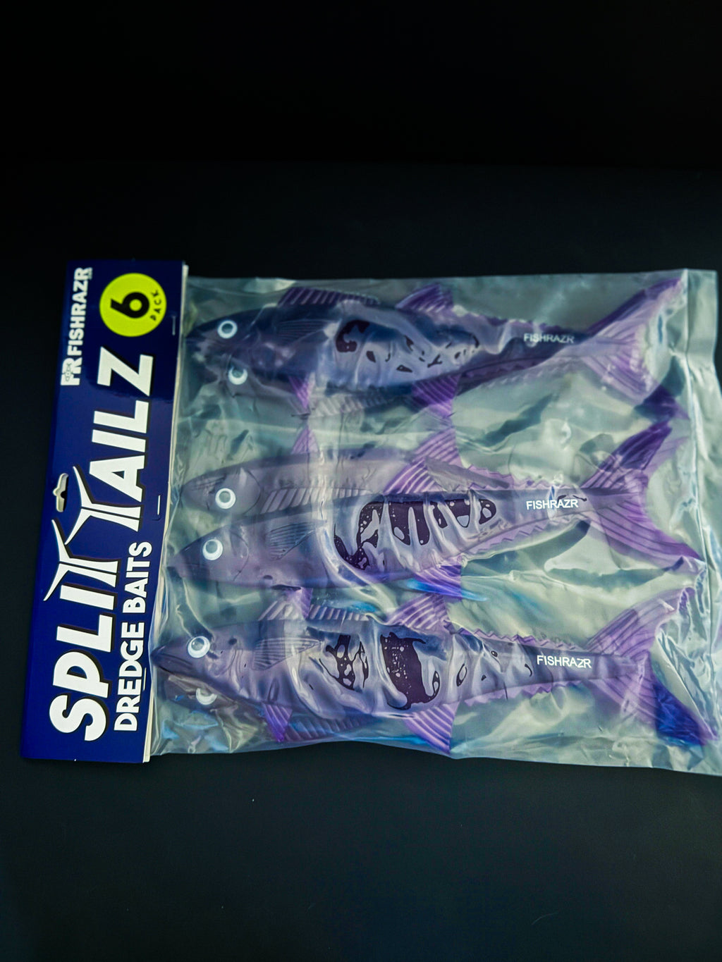 Fish Razr Split Tailz – 12" Mackerel Teasers 6 pack - Condition:New. Take your teaser game to the next level with the Fish Razr Split Tailz.