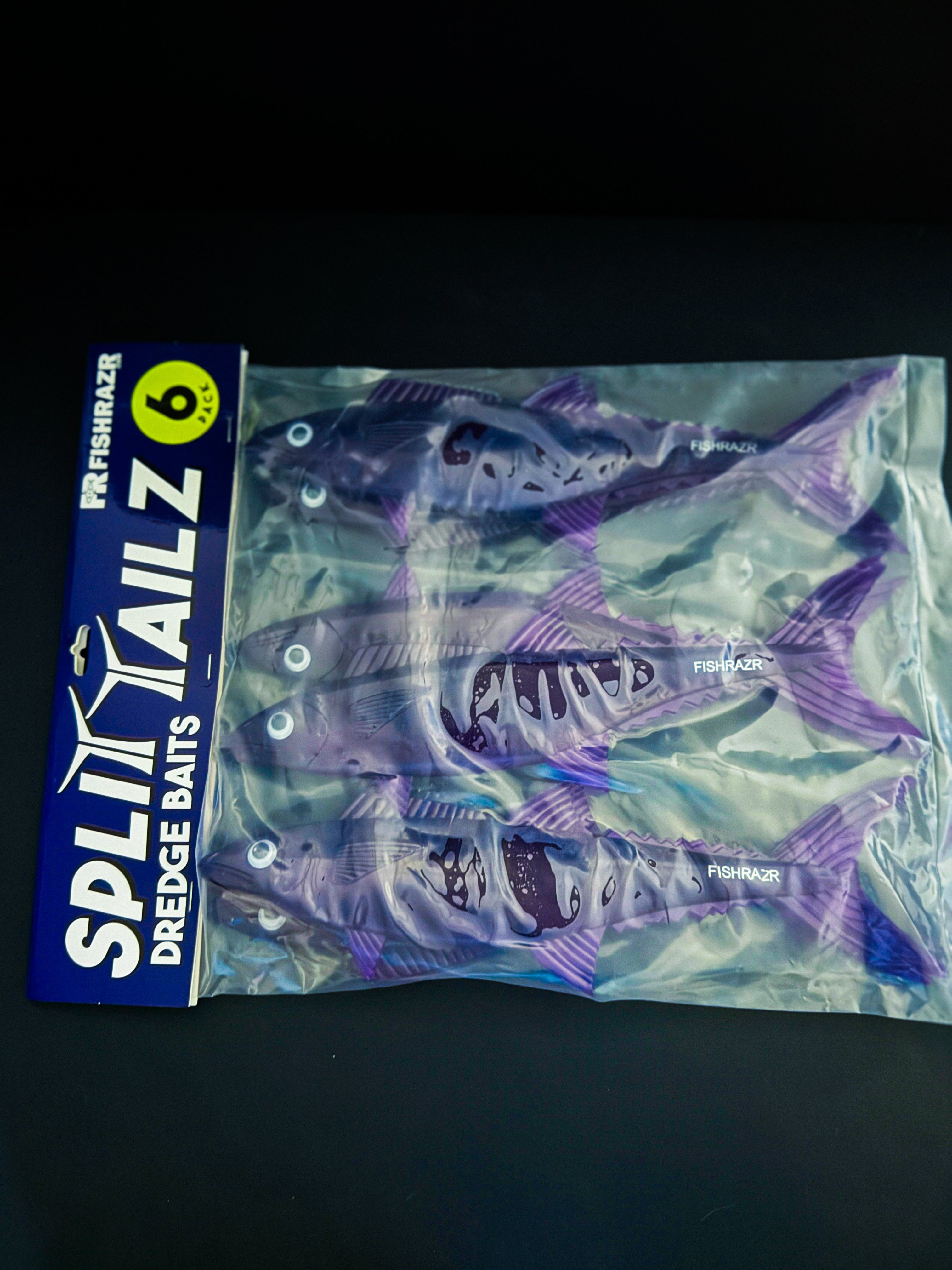 Fish Razr Split Tailz – 12" Mackerel Teasers 6 pack - Condition:New. Take your teaser game to the next level with the Fish Razr Split Tailz.