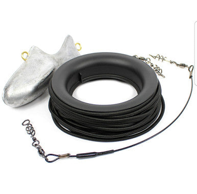 Dredge Pulling Kit in Waterproof Box with 4lb Fish Weight - Condition:New / Featured. Everything you need to pull a dredge from a cleat on a smaller boat.