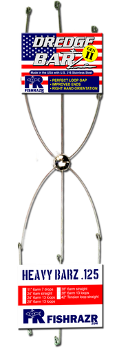 Heavy Dredge BarZ   13 Loops 24"-38" - Condition:New / dredge / dredge bar. The generation II dredge bar by Fish Razr is the go-to tournament series dredge bar.
