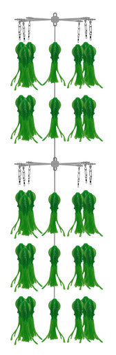 Bucket Dredge with (35) Phat Squid - Condition:New / fathom / marlin dredge. A small compact dredge that’s a big tease.