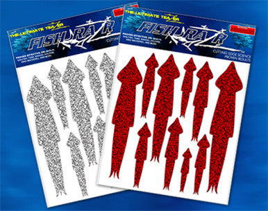 Fish Razr Under Boat Silver Squid 60 Pack - Condition:New / Dredge Fishing / Fish Razor. 6 Sheet of Silver Squid.
